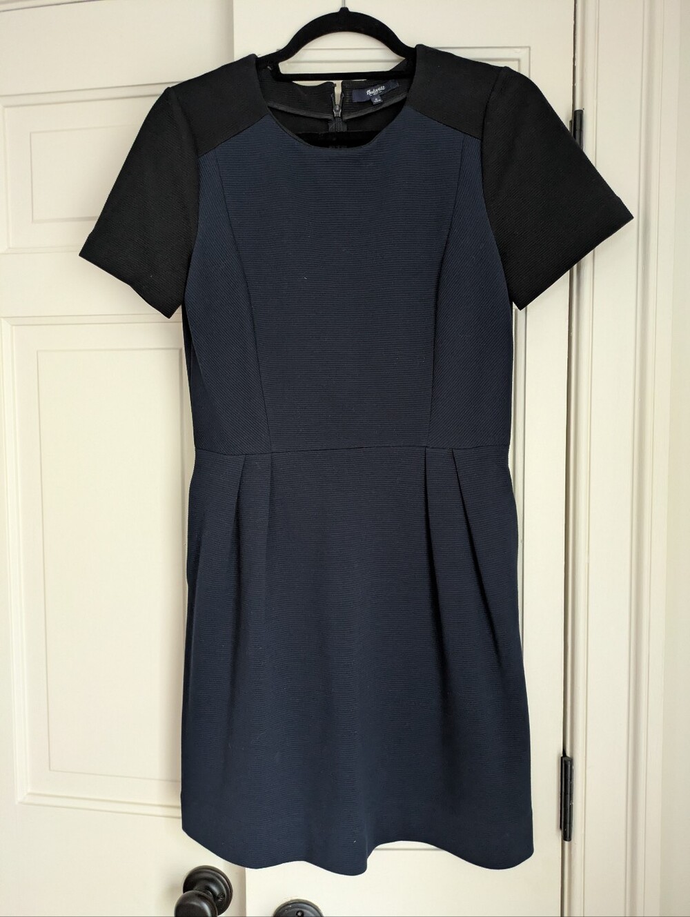 Madewell Navy Dress with Black Short Sleeves